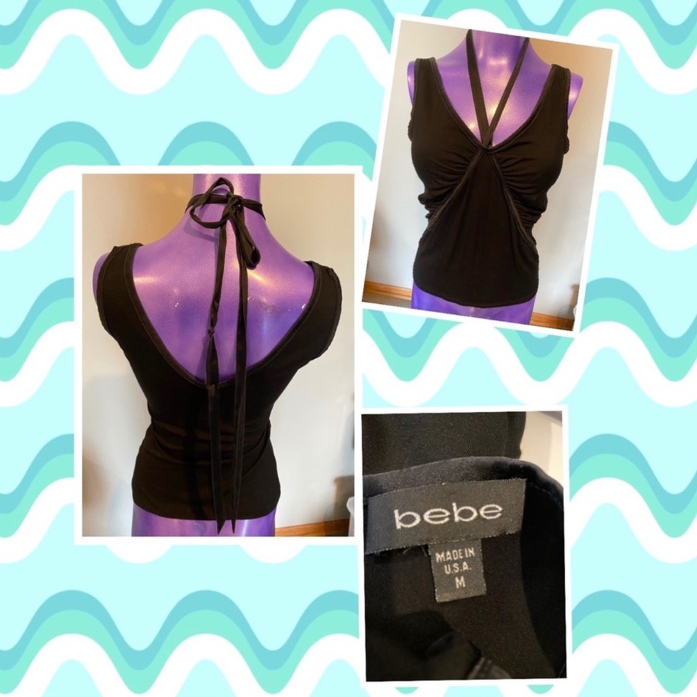 🖤Bebe Tank Top Tie Up - Halter Top Neck / Size M🖤